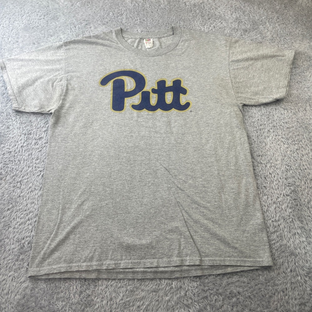 Vinttage‎ Fruit of the Loom Pitt T-Shirt Mens L Gray Vintage Collegiate Logo